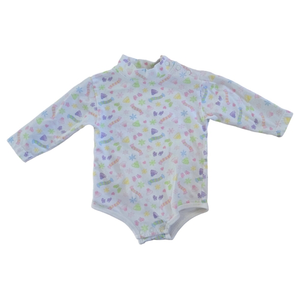 Vintage 1990s 2000s Y2K Miniwear pastel candy print mock neck bodysuit - Picture 1 of 6